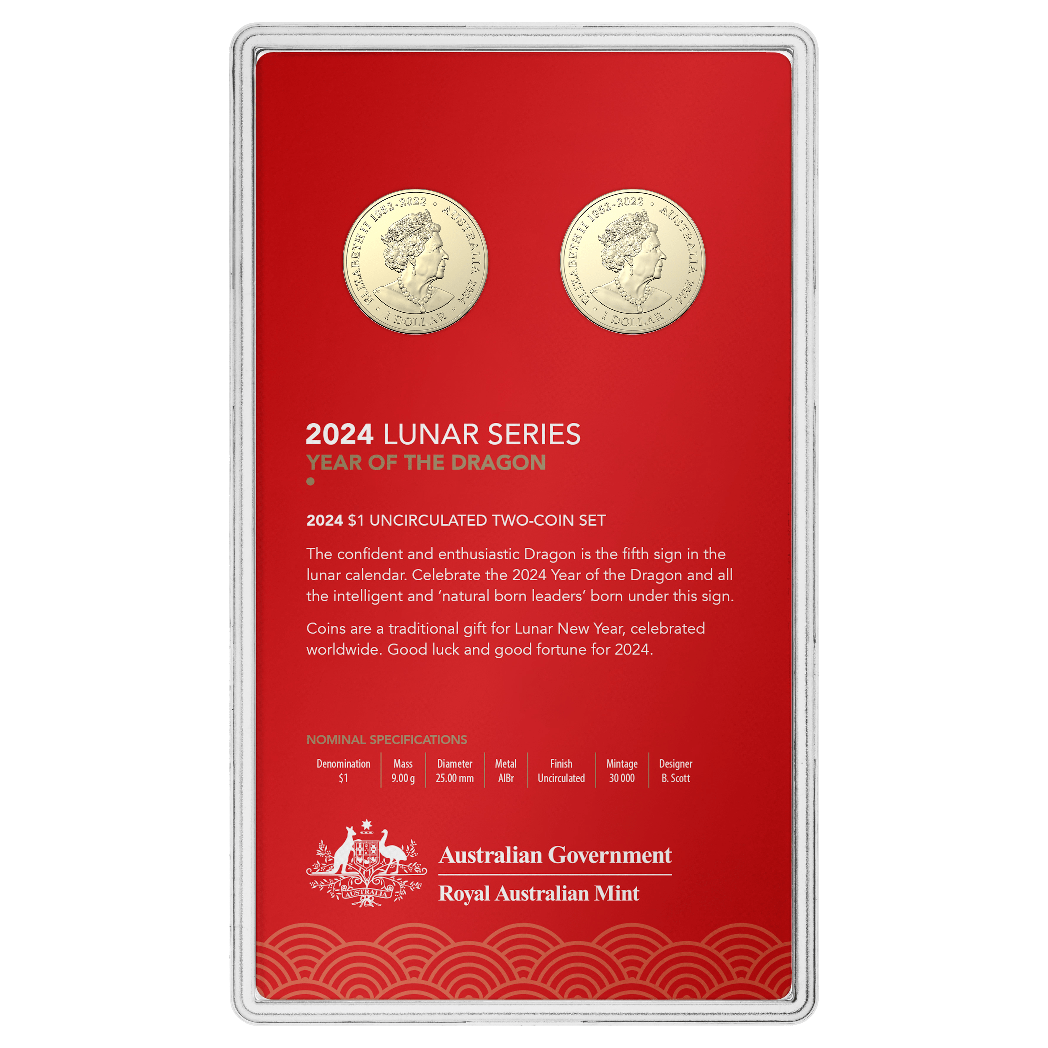 year of the dragon 11360-2024-1-year-of-the-dragon-uncirculated-two-coin-set