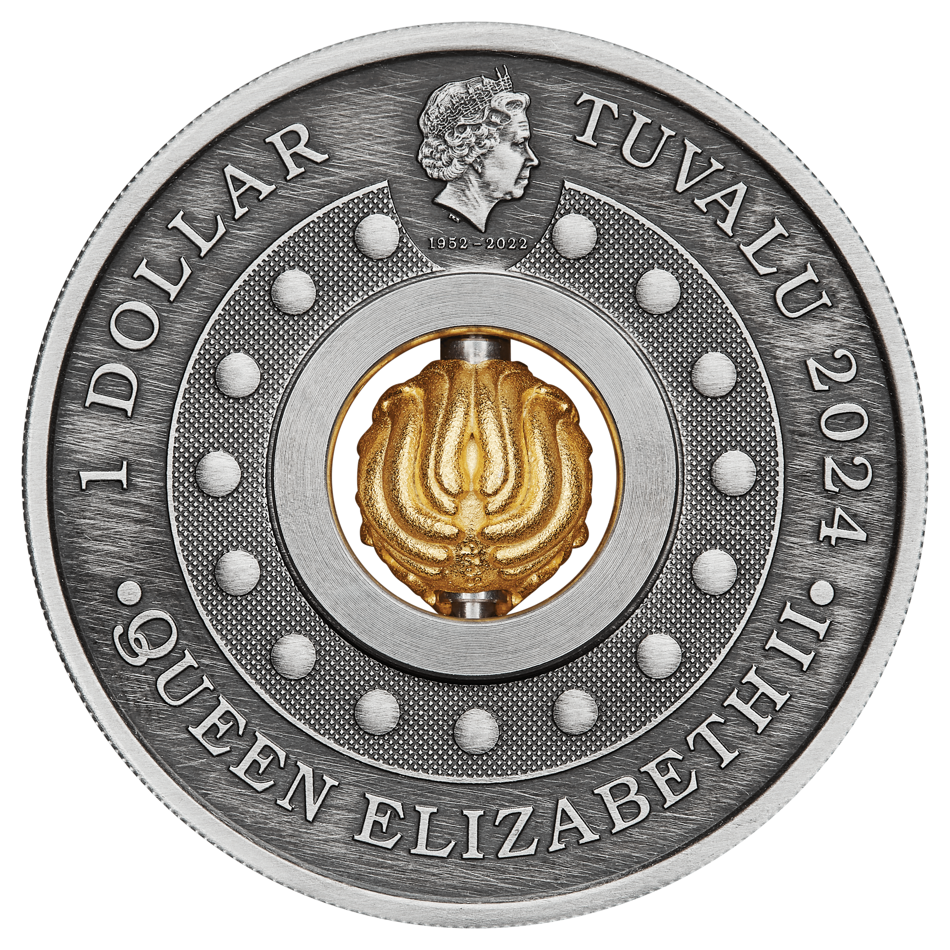 2024 Year of the Dragon Rotating Charm 1oz Silver Antiqued Coin 24P79AAA-2024-year-of-the-dragon-rotating-charm-1oz-silver-antiqued-coin