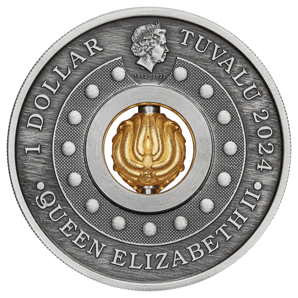 2024 Year of the Dragon Rotating Charm 1oz Silver Antiqued Coin 24P79AAA-2024-year-of-the-dragon-rotating-charm-1oz-silver-antiqued-coin