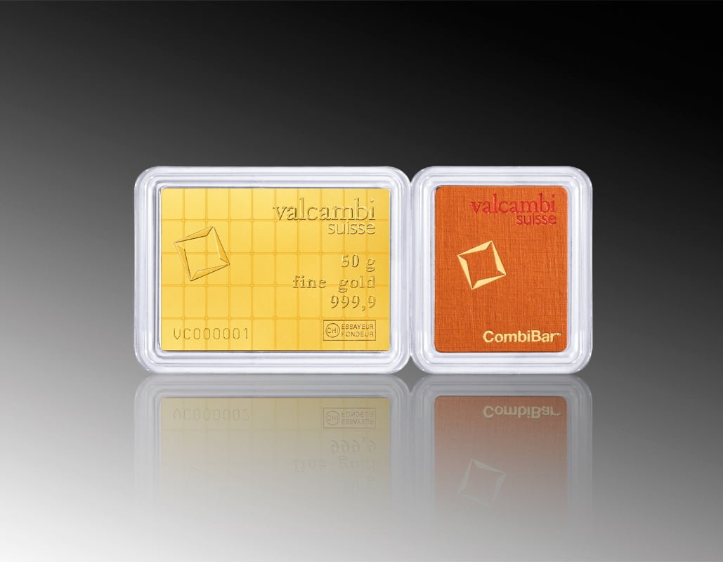 Valcambi VCB50GG-valcambi-50g-combibar-gold-bullion-bar-50-x-1g