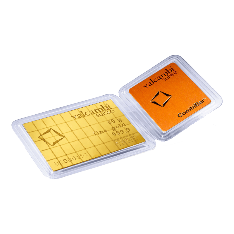 Valcambi VCB50GG-valcambi-50g-combibar-gold-bullion-bar-50-x-1g