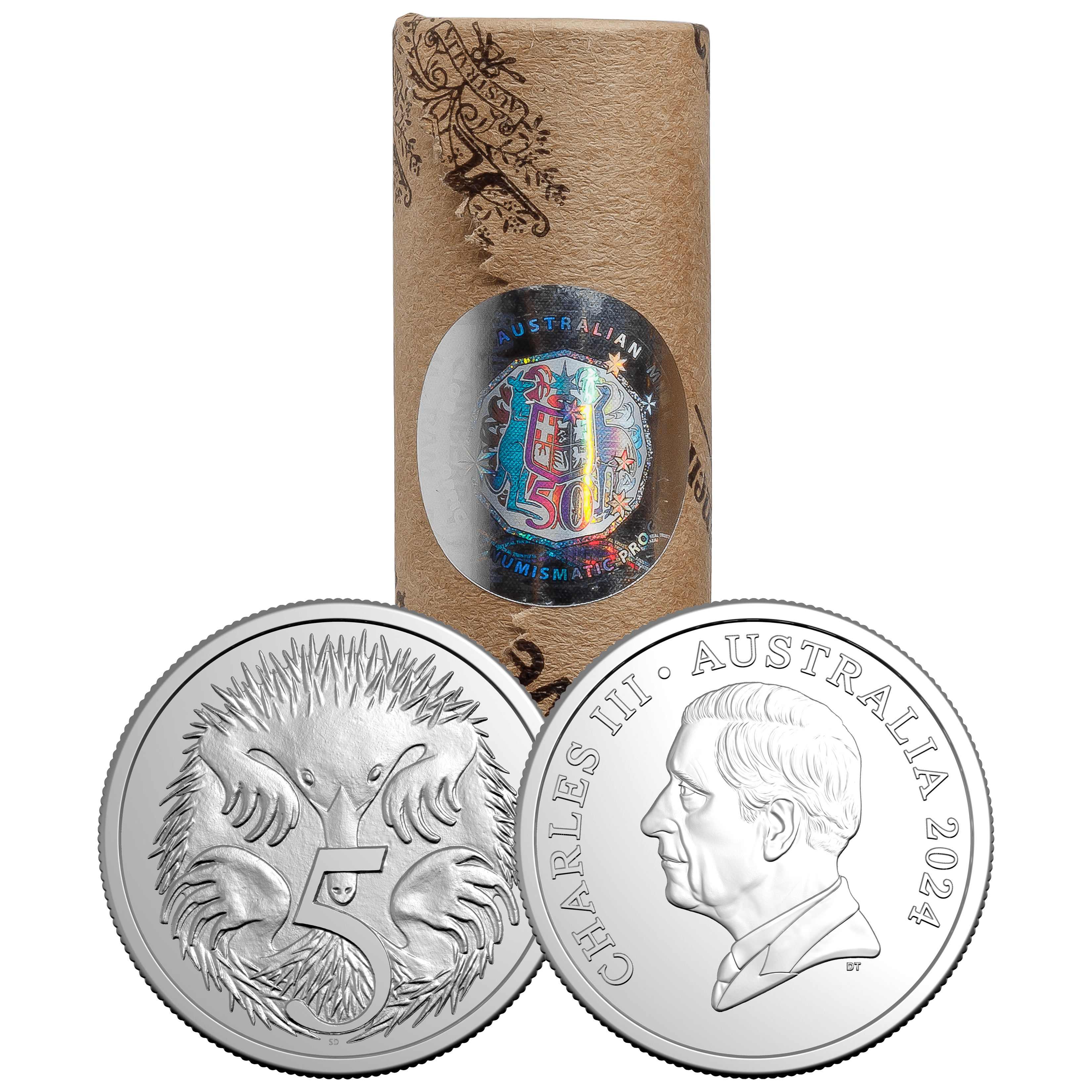 King Charles III 11651-2024-5c-king-charles-iii-effigy-coin-roll-premium-roll