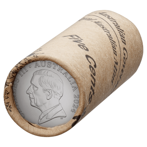 King Charles III 11651-2024-5c-king-charles-iii-effigy-coin-roll-premium-roll