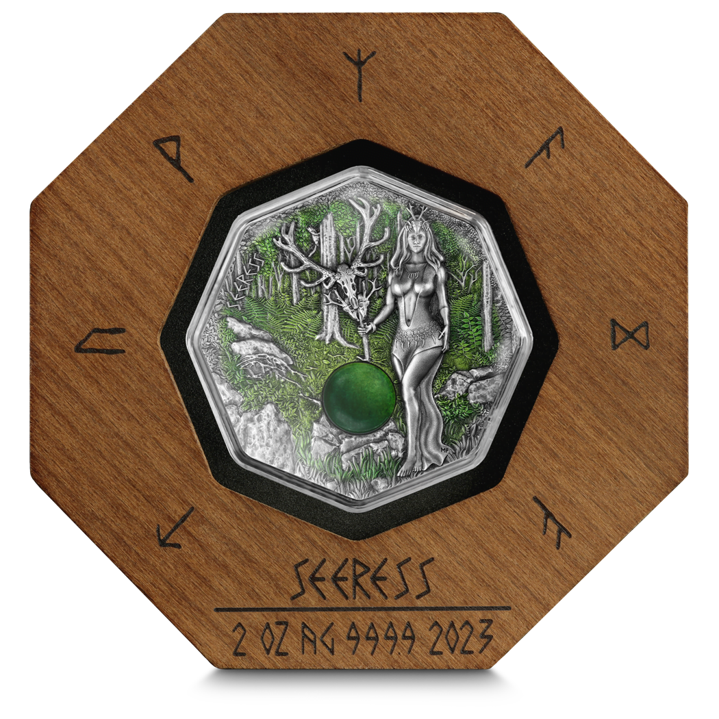 Witchcraft Seeress 23WS2AUHR-2023-witchcraft-seeress-2oz-antiqued-ultra-high-relief-silver-coin
