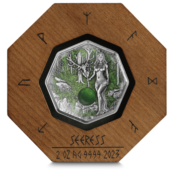 Witchcraft Seeress 23WS2AUHR-2023-witchcraft-seeress-2oz-antiqued-ultra-high-relief-silver-coin