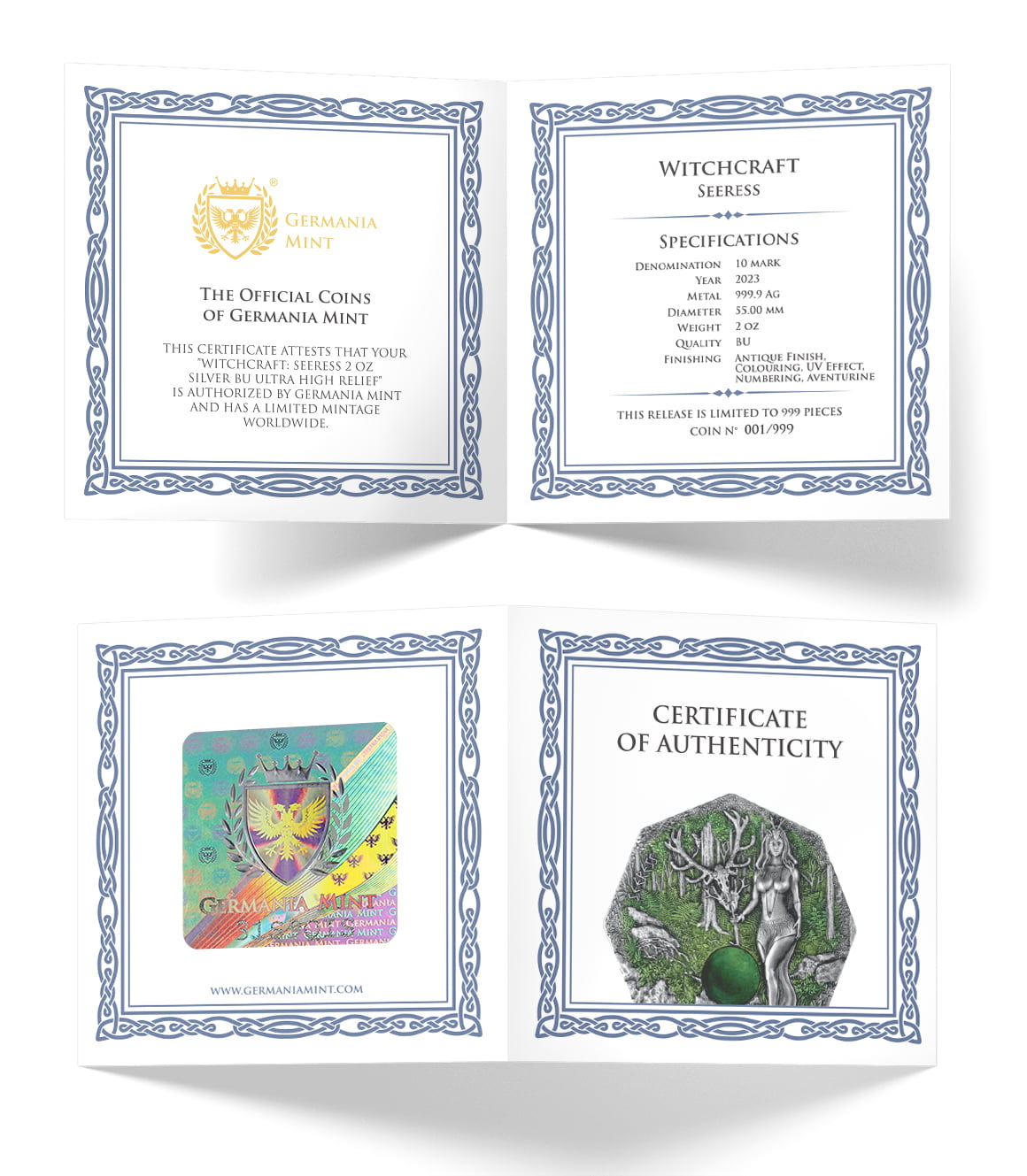 Witchcraft Seeress 23WS2AUHR-2023-witchcraft-seeress-2oz-antiqued-ultra-high-relief-silver-coin