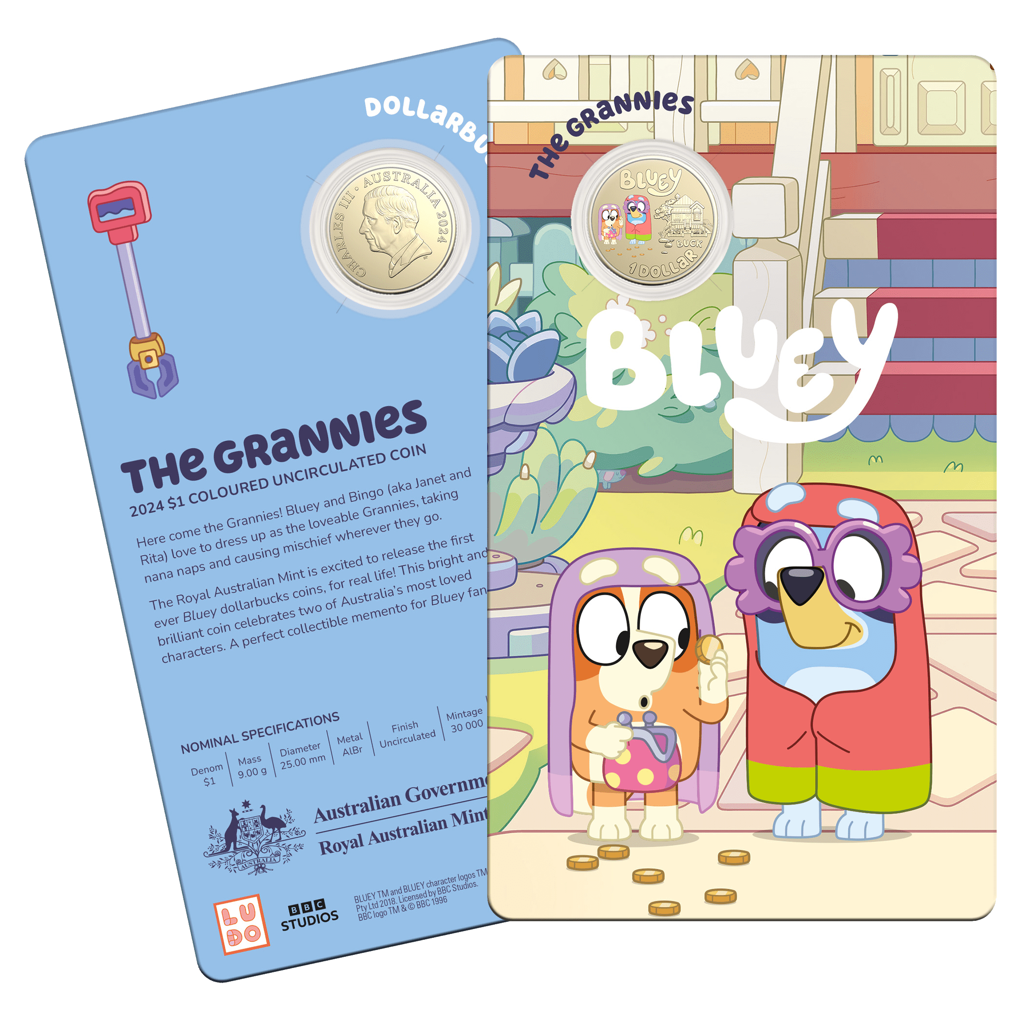 Bluey 11371-2024-1-bluey-dollarbucks-the-grannies-coloured-coin-in-card