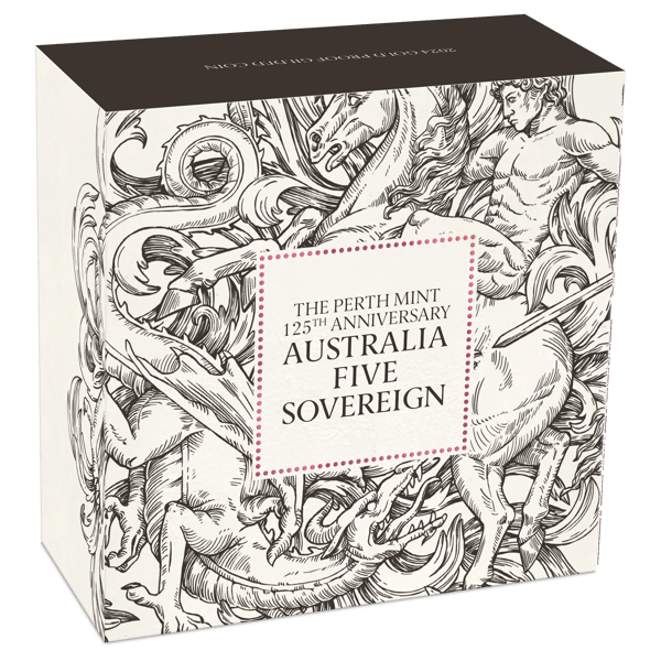 Five Sovereign 24V05AAA-2024-perth-mint-125th-anniversary-five-sovereign-gold-proof-gilded-coin