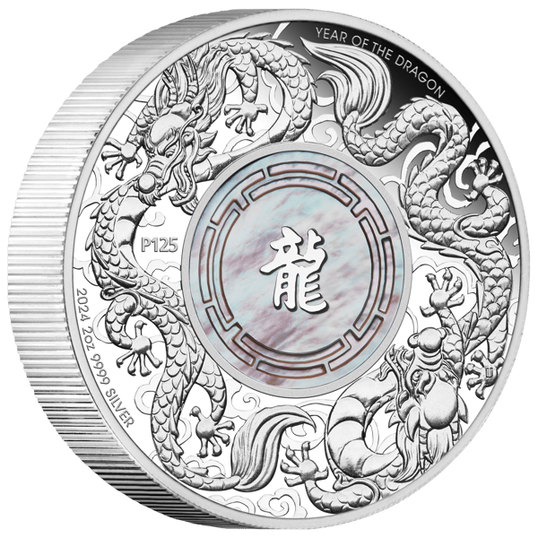 2024 Double Dragon with Mother of Pearl 2oz Silver Proof Coin 24P78AAA-2024-double-dragon-with-mother-of-pearl-2oz-silver-proof-coin
