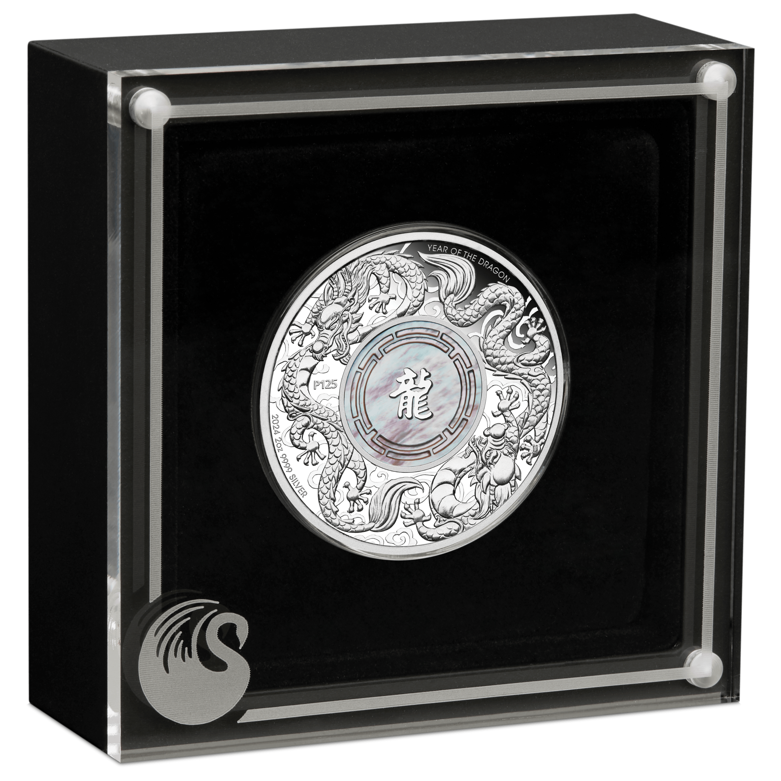 2024 Double Dragon with Mother of Pearl 2oz Silver Proof Coin 24P78AAA-2024-double-dragon-with-mother-of-pearl-2oz-silver-proof-coin