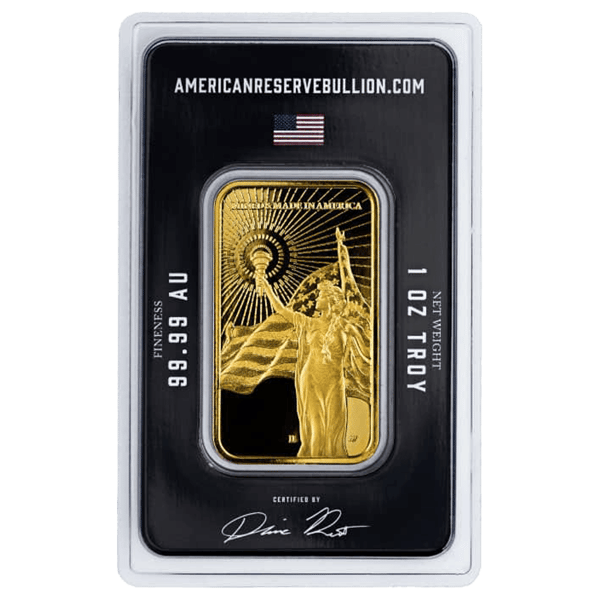 Columbia Goddess card-back-ara1ogmb-american-reserve-columbia-goddess-1oz-gold-bar