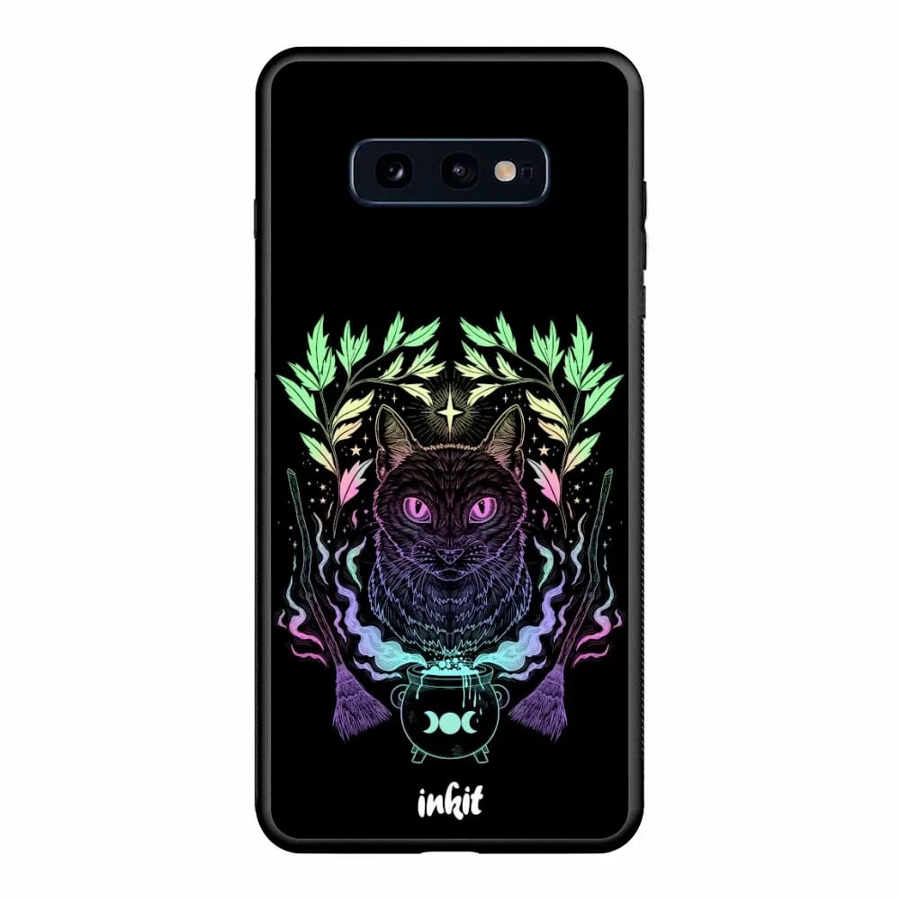 Samsung Galaxy S10e Style Coque, Noir, Witch Cat | Inkitcase.com