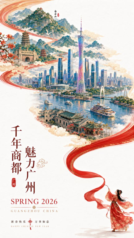 2026 Spring Festival Guochao Guangzhou City Promotional Poster generated image