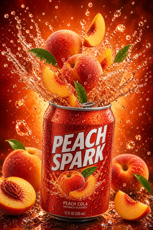 Fruit Burst Soda Can Commercial Photography generated image