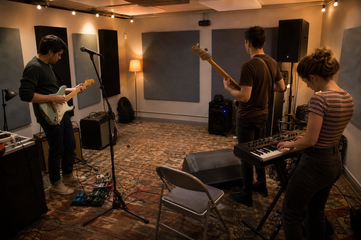 Remove Drummer And Drum Kit Keep Other Content Unchanged generated image