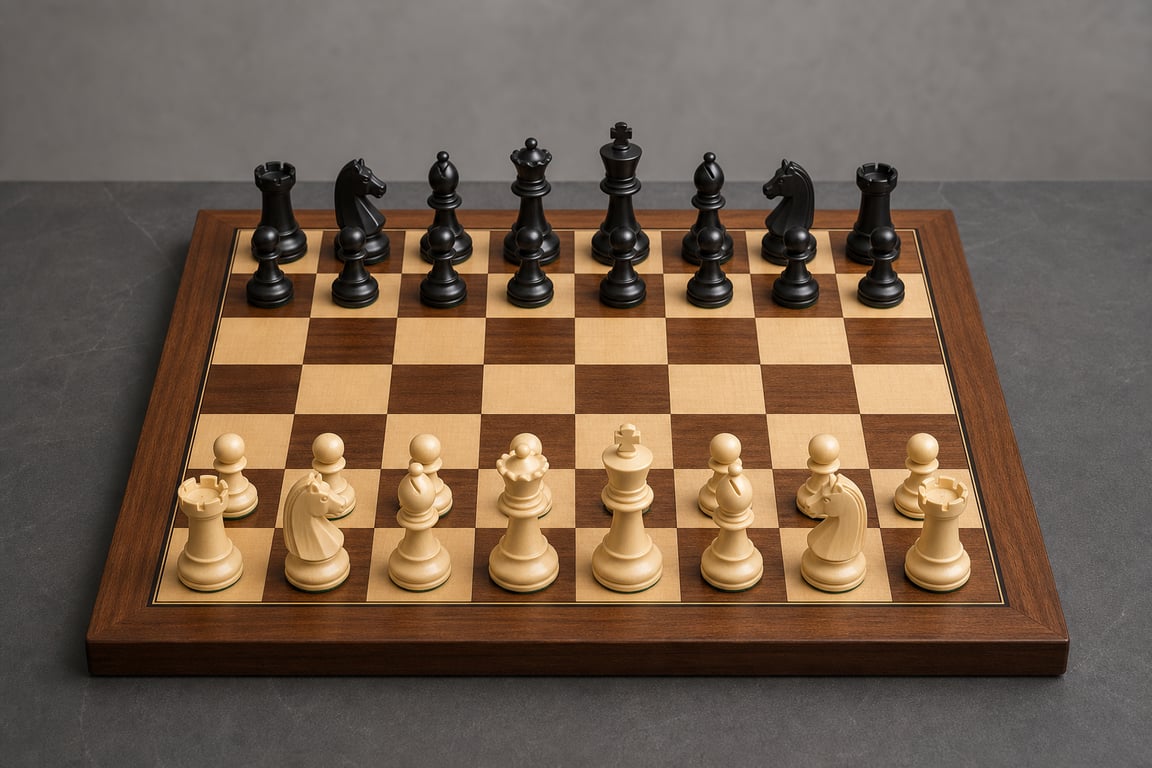 Winter Evening Heavy Snowfall Snow Dusted Chess Scene With Breath Vapor reference image