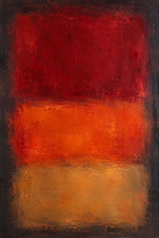 Mid Century Color Field Expressionism Stacked Color Block Abstract Painting generated image