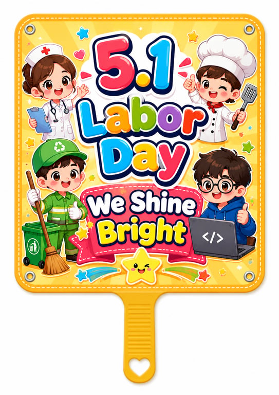 May Day Labor Day Hand Held Sign Designs generated image