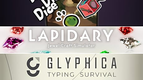 すべてがサイコロで決まる！ 見た目もサイコロ型のRPG『Dice Dice Dice: A Roll Playing Game』や『LAPIDARY: Jewel Craft Simulator』『Glyphica: Typing Survival』