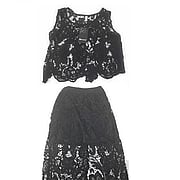 Lace Tank Top & Skirt Black Medium -