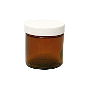 Amber Wide Mouth Jar with Cap -