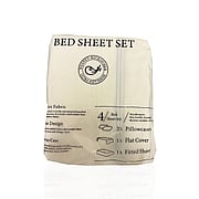 "Melingo  2 x Pillow Cases/ 1 x Fitted Sheet / 1 x Flat Cover, Microfiber QUEEN IVORY"