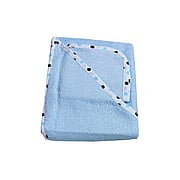 Organic Cotton Terry Hooded Towel Set Blue w/ Polka Dot - 