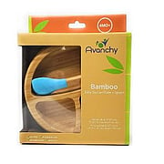 Bamboo Baby Plate + Spoon Blue - 