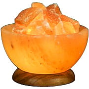 Salt Bowl Lamp with Salt Stones 6'' Himalayan Salt Lamp - 