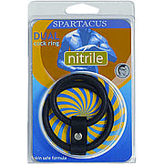 Black Nitrile Dual Cock Ring - 