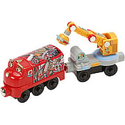 Wooden Railway Magnetic Wilson with Crane Car Engine - 