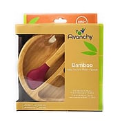 Bamboo Baby Plate + Spoon Magenta - 
