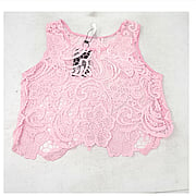 Lace Tank Top & Skirt Pink Medium -
