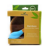 Baby Bamboo Stay Put Suction Bowl + Spoon: Blue - 
