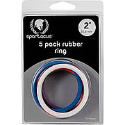 Rainbow Rubber Cock Ring 5 Pack 2 Inch - 