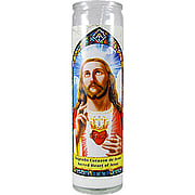 Sacred Heart of Jesus White Candle - 
