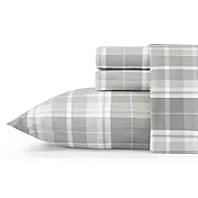 Laura Ashley Home100% Cotton Mulholland Plaid Grey Full Sheet Flannel Web - Full