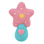 Hand Crocheted Wand Pudgy Rattle - 
