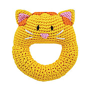 Hand Crocheted Cat Ring Rattle - 