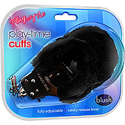 Blush Black Fur Handcuffs - 