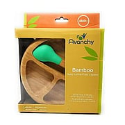 Bamboo Baby Plate + Spoon Green - 