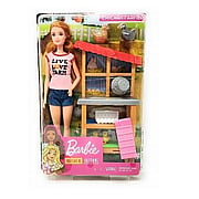Red Haired Barbie Chicken Farmer Playset - 