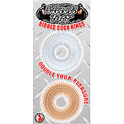 Mack Tuff Ribbed Cock Rings  Clear and Smoke - 
