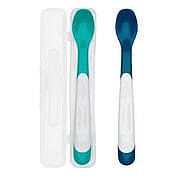 Tot On-The-Go Infant Feeding Spoon w/ Case Teal & Navy - 