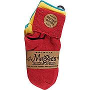 Children's Socks Blue/Red/Yellow, Toddler Anklets Tri-Packs - 