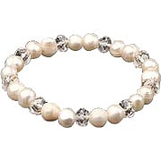 White With White Crystal Luck Keilani Pearls Bracelets - 