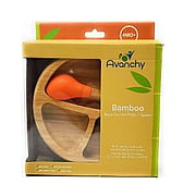 Bamboo Baby Plate + Spoon Orange - 