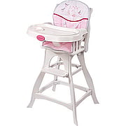 Carter's Wish White Classic Comfort Reclining Wood High Chair - 
