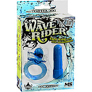 Wave Rider Cock Ring With Clit Stimulator Blue - 