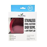 Stainless Steel Suction Baby Bowl + Air Tight Lid Magenta - 